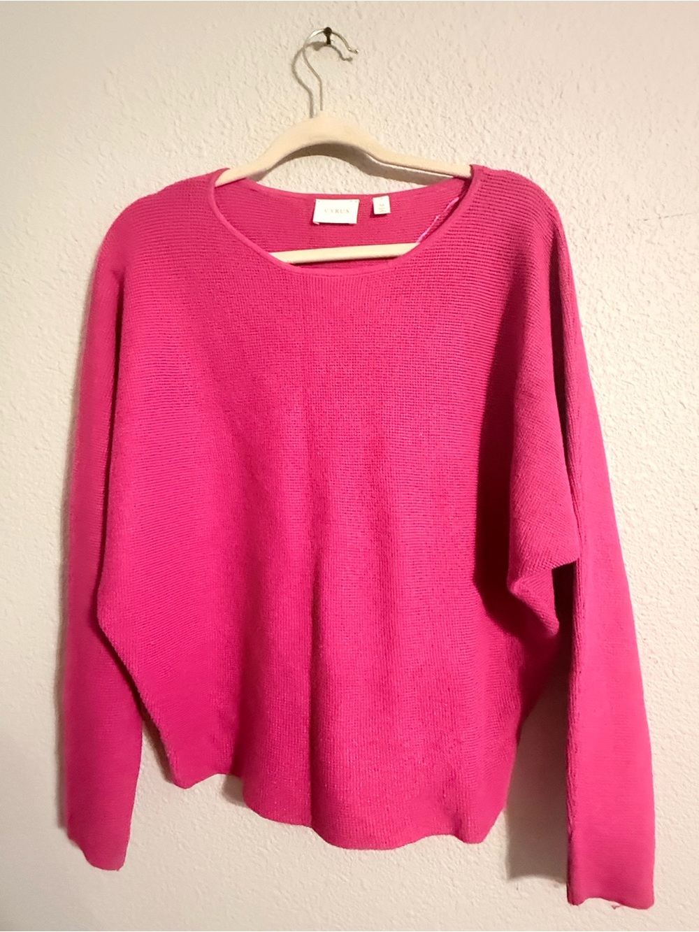 Cyrus Bright Pink Crewneck Sweater